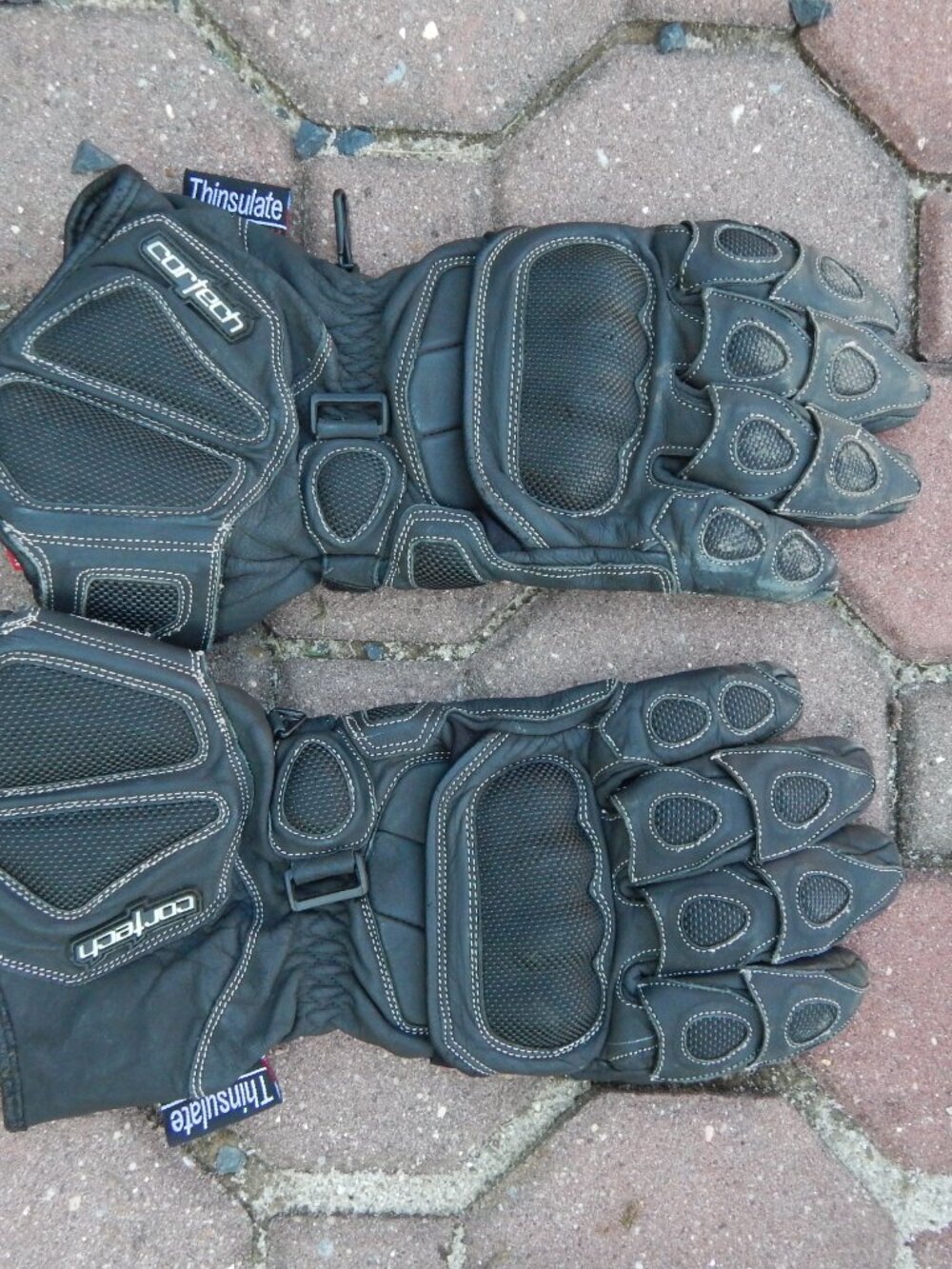 Cortech Leather Motorcycle Gloves Hard Knuckle Armored Racing Gauntlet Black XXL